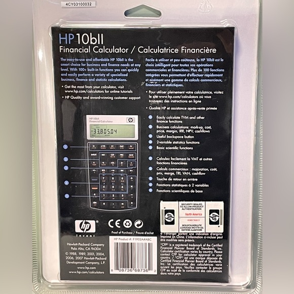 HP10bII Financial Calculator - Picture 2 of 2